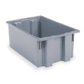 Stack & Nest Storage Container, 9 gal, 19-1/2 in L x 15-1/2 in W x 10 in H, Gray
