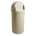 Marshal 25 gal Round Indoor Plastic Can, Beige, None, Plastic, Not Applicable
