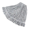 1 in String Wet Mop, 28 oz Dry Wt, Slide On Connection, Looped-End, Blue/White, Cotton/Synthetic