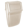 Slim Jim 15 gal Rectangular Slim-Profile Plastic Can, Beige, None, Plastic, 11 7/8 in