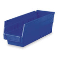 Shelf Storage Bin, Plastic, 4 1/8 in W x 4 in H x 11 5/8 in L, Blue