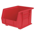 Hang & Stack Storage Bin, Plastic, Red, 7 in H, 8 1/4 in W, 10 3/4 in L