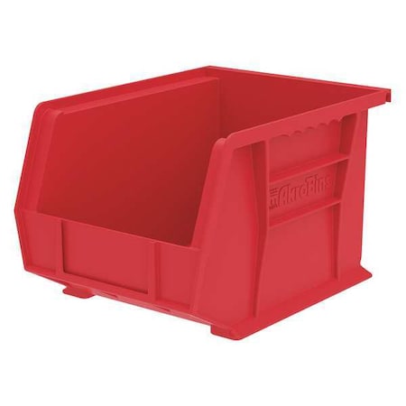 Hang & Stack Storage Bin, Plastic, Red, 7 in H, 8 1/4 in W, 10 3/4 in L