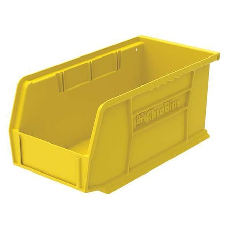 Hang & Stack Storage Bin, Plastic, Yellow, 5 in H, 5 1/2 in W, 10 7/8 in L