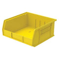Hang & Stack Storage Bin, 11 in W x 10-7/8 in L x 5 in H, 50 lb Load Capacity, Yellow, Plastic