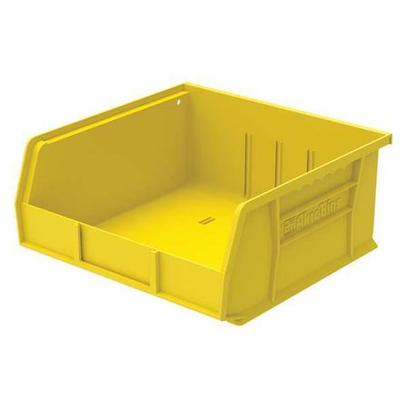 Hang & Stack Storage Bin, 11 in W x 10-7/8 in L x 5 in H, 50 lb Load Capacity, Yellow, Plastic