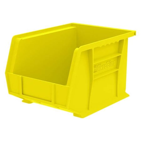 Hang & Stack Storage Bin, Plastic, Yellow, 7 in H, 8 1/4 in W, 10 3/4 in L