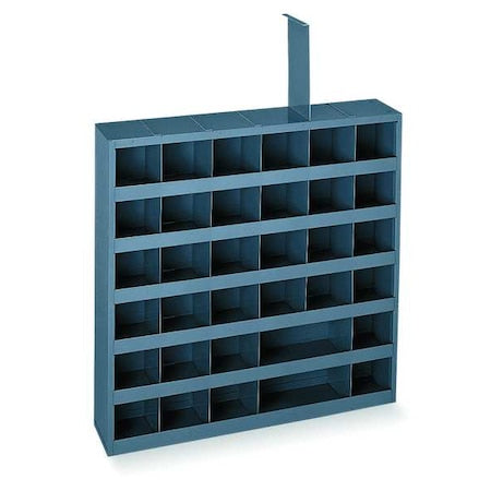 Pigeonhole Bin Unit, 23.75 in W x 4.75 in D x 23.75 in H, 36 Compartments, Gray, Steel