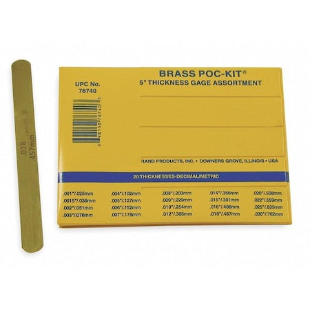 Feeler Gauge Set, Dimension Type "/Metric