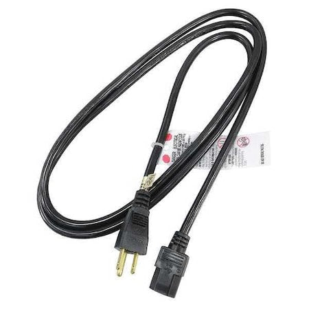 Power Cord, 5-15P, SJT, 6 ft., Blk, 15A, 14/3