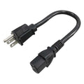 Power Cord, 5-15P, SJT, 1 ft., Blk, 15A, 14/3