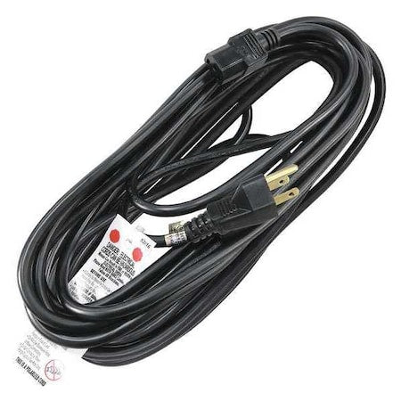 Power Cord, 5-15P, SJT, 25 ft., Blk, 15A, 14/3