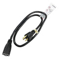 SJT Extension Cord, 16 AWG, Indoor, 16/3, 1 Outlets, 5-15R, Black, PVC, 5-15P, 3 ft