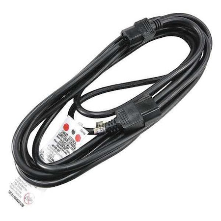 Power Cord, IEC C14, SJT, 15 ft., Blk, 10A, 18/3