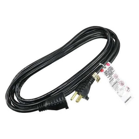 SJT Extension Cord, 16 AWG, Indoor, 16/3, 1 Outlets, 5-15R, Black, PVC, 5-15P, 10 ft