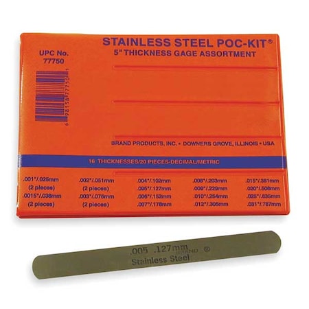 Feeler Gauge Set, Dimension Type "/Metric