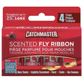 Scented Fly Ribbon Paper Trap, Indoor/Outdoor, 1-1/2 in W x 25 in H, Non-Toxic, PK 4
