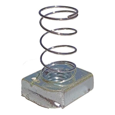 Channel Spring Nut, 5/8 In, Silver, PK25
