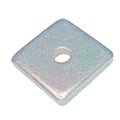 Channel Square Washer, 1/4 In, Silver, PK25