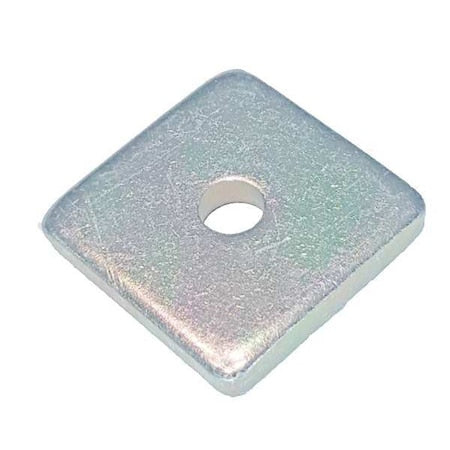 Channel Square Washer, 1/4 In, Silver, PK25