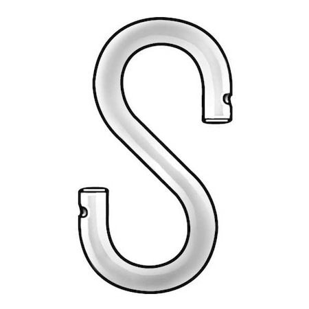 S Hook, 1/2 in. Opening, 3-1/2 in., PK10