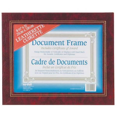 Leatherette Frame, 8.5x11 Burgundy,PK2