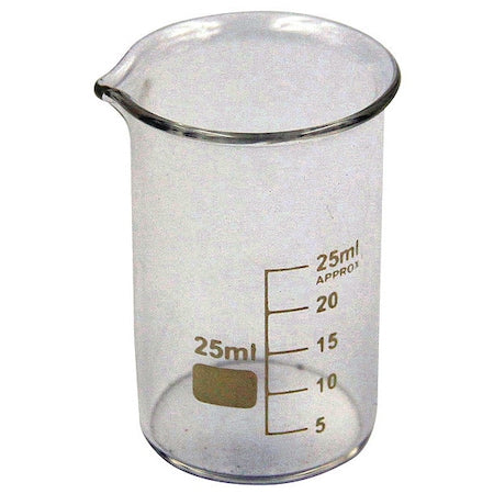 Beaker, Low Form, Glass, 25mL, PK12
