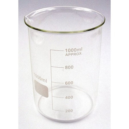 Beaker, Low Form, Glass, 1000mL, PK6