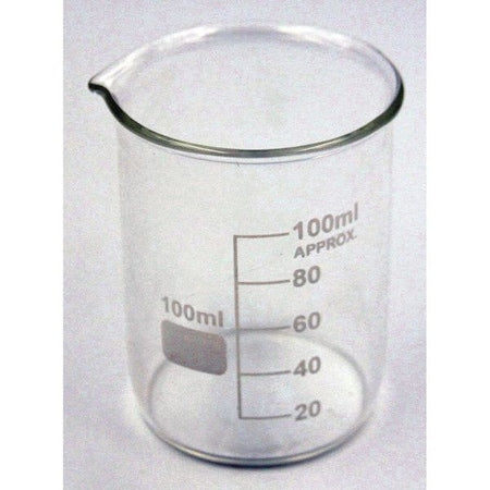 Beaker, Low Form, Glass, 100mL, PK12