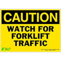Caution Sign, 10" H, 14" W, Polyester, Rectangle, English, 2155S