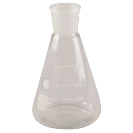 Conical Flask, Ground Mouth, 250 mL, PK12 (Formerly Lab Safety Supply)