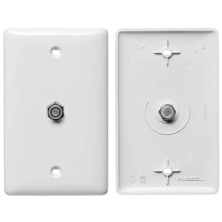 Video Wall Plate and Jack, F Type, White