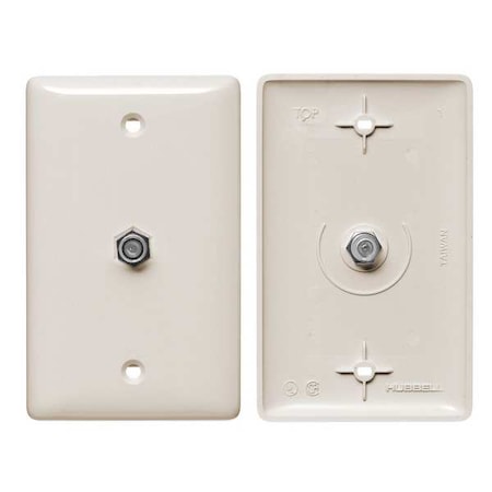 Video Wall Plate and Jack, F Type, Lt Al