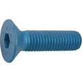 M10-1.50 Socket Head Cap Screw, Flat, Metric Blue Steel, 25 mm Length, 10 PK