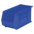 Hang & Stack Storage Bin, Plastic, Blue, 9 in H, 8 1/4 in W, 18 in L