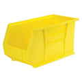 Hang & Stack Storage Bin, Plastic, Yellow, 9 in H, 8 1/4 in W, 18 in L