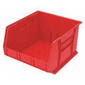 Hang & Stack Storage Bin, Plastic, Red, 11 in H, 16 1/2 in W, 18 in L