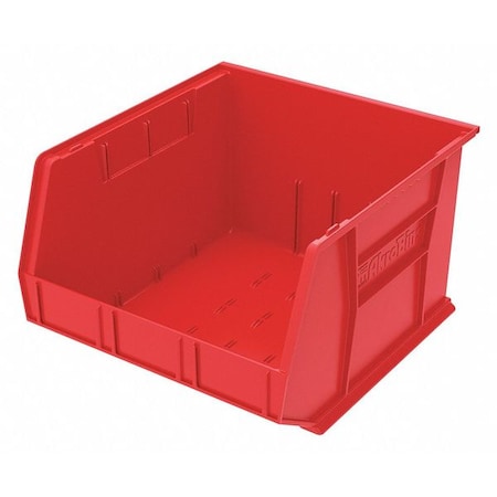 Hang & Stack Storage Bin, Plastic, Red, 11 in H, 16 1/2 in W, 18 in L
