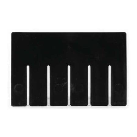 Bin Divider, Plastic, Black, 7-3/32 in L x 4-1/2 in H, 6 PK