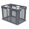 Vented & Stackable Straight Wall Storage Container, 26.6 gal, Gray, Industrial Grade Polymer