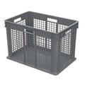 Vented & Stackable Straight Wall Storage Container, 26.6 gal, Gray, Industrial Grade Polymer