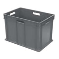 Solid & Stackable Straight Wall Storage Container, 26.6 gal, Gray, Industrial Grade Polymer