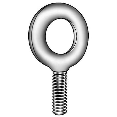 Eye Bolt Without Shoulder, 3/8"-16, 2-1/2 in Shank, 1 in ID, Steel, Plain