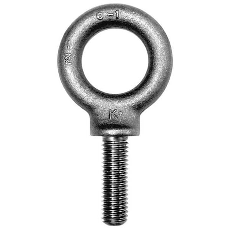 Eye Bolt With Shoulder, M6-1.00, 25.4 mm Shank, 19 mm ID, Steel, Plain