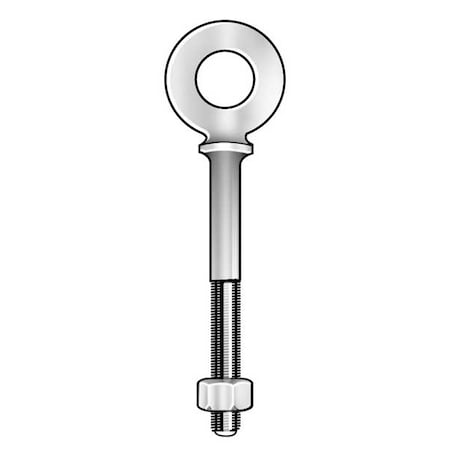 Eye Bolt With Shoulder, 1/2"-13, 6 in Shank, 1 in ID, Steel, Galvanized