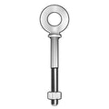 Eye Bolt With Shoulder, 3/8"-16, 4-1/2 in Shank, 3/4 in ID, Steel, Plain