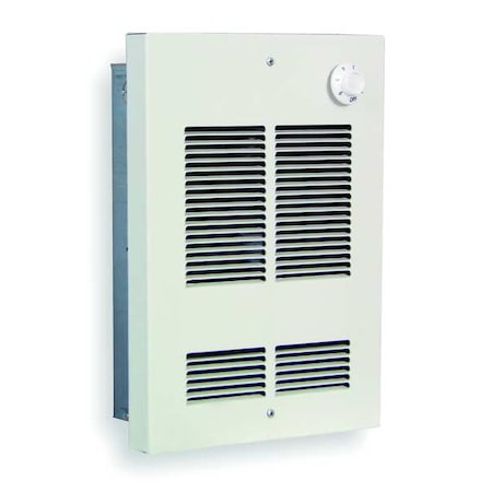 Recessed Electric Wall-Mount Heater, Shallow Recessed or Surface, 1500/2000 W, 208/240V AC, White