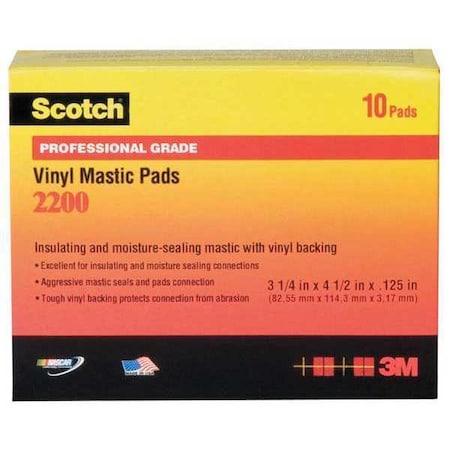 Electrical Tape, Vinyl, Black, Strip, PK10
