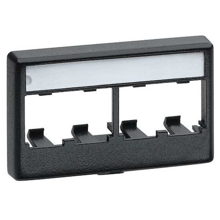 Wall Plate, Furniture, 4Ports, Black