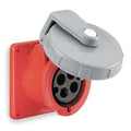 Watertight Pin & Sleeve Receptacle, 30 A, 480V AC, Three Phase, 3 Pole, IEC Grounding, Red, NEMA 4X